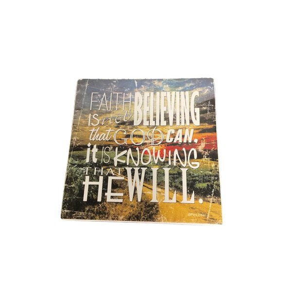 Faith-Inspired Wooden Coasters With "Faith Is Not Believing That God Can It Is K - Picture 4 of 4
